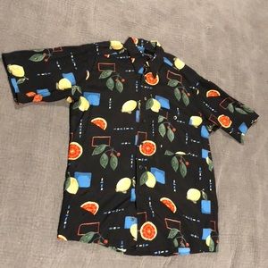 Casa Moda short sleeve button up black shirt